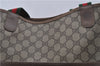 Authentic GUCCI Web Sherry Line Shoulder Tote Bag GG PVC Leather Brown 3787D