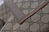 Authentic GUCCI Web Sherry Line Shoulder Tote Bag GG PVC Leather Brown 3787D