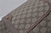 Authentic GUCCI Web Sherry Line Shoulder Tote Bag GG PVC Leather Brown 3787D