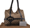 Authentic GUCCI Shoulder Tote Bag GG Canvas Leather 181502 Brown 3791D