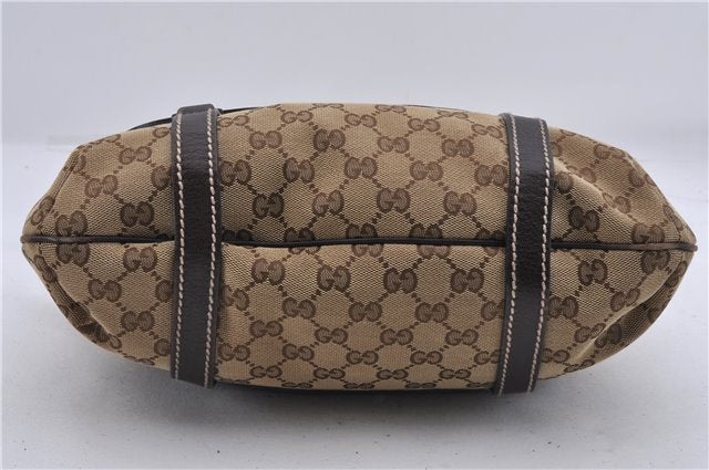 Authentic GUCCI Shoulder Tote Bag GG Canvas Leather 181502 Brown 3791D