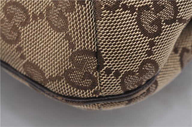 Authentic GUCCI Shoulder Tote Bag GG Canvas Leather 181502 Brown 3791D