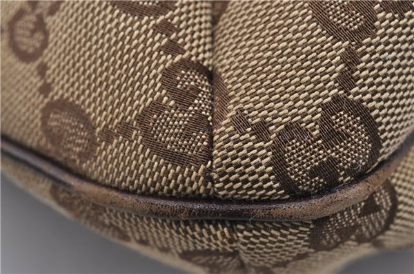 Authentic GUCCI Shoulder Tote Bag GG Canvas Leather 181502 Brown 3791D