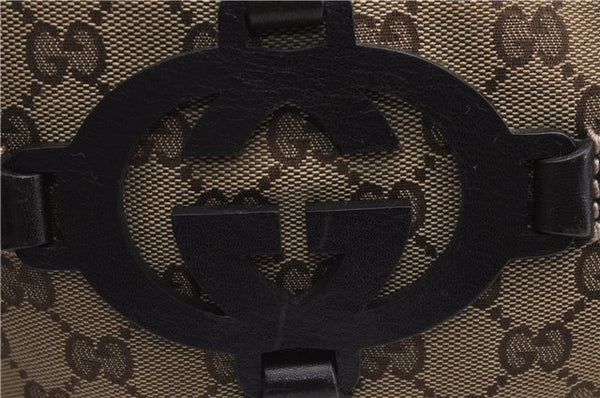 Authentic GUCCI Shoulder Tote Bag GG Canvas Leather 181502 Brown 3791D