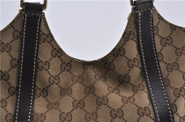 Authentic GUCCI Shoulder Tote Bag GG Canvas Leather 181502 Brown 3791D