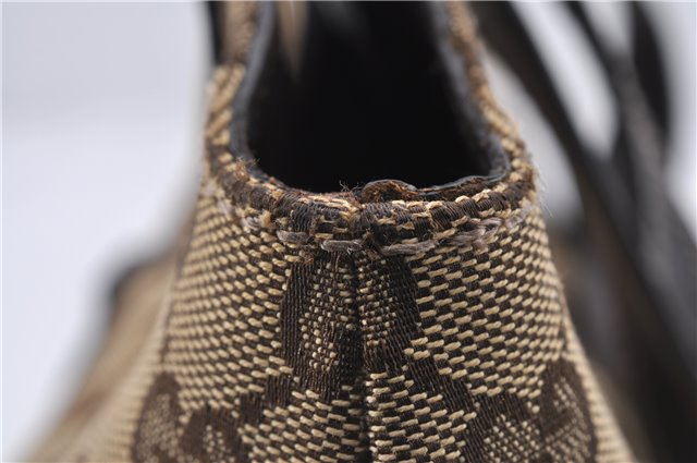 Authentic GUCCI Shoulder Tote Bag GG Canvas Leather 181502 Brown 3791D