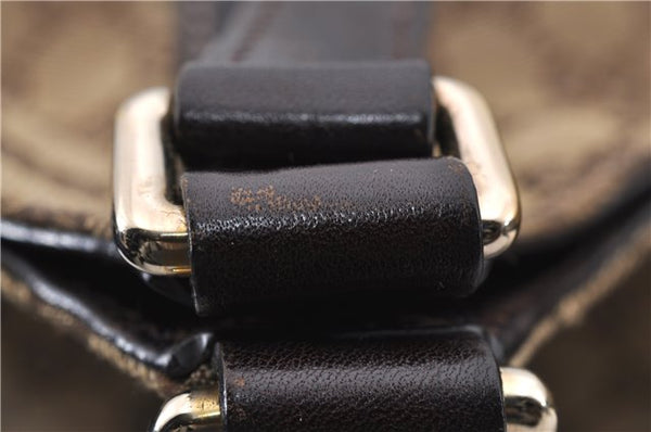 Authentic GUCCI Shoulder Tote Bag GG Canvas Leather 181502 Brown 3791D