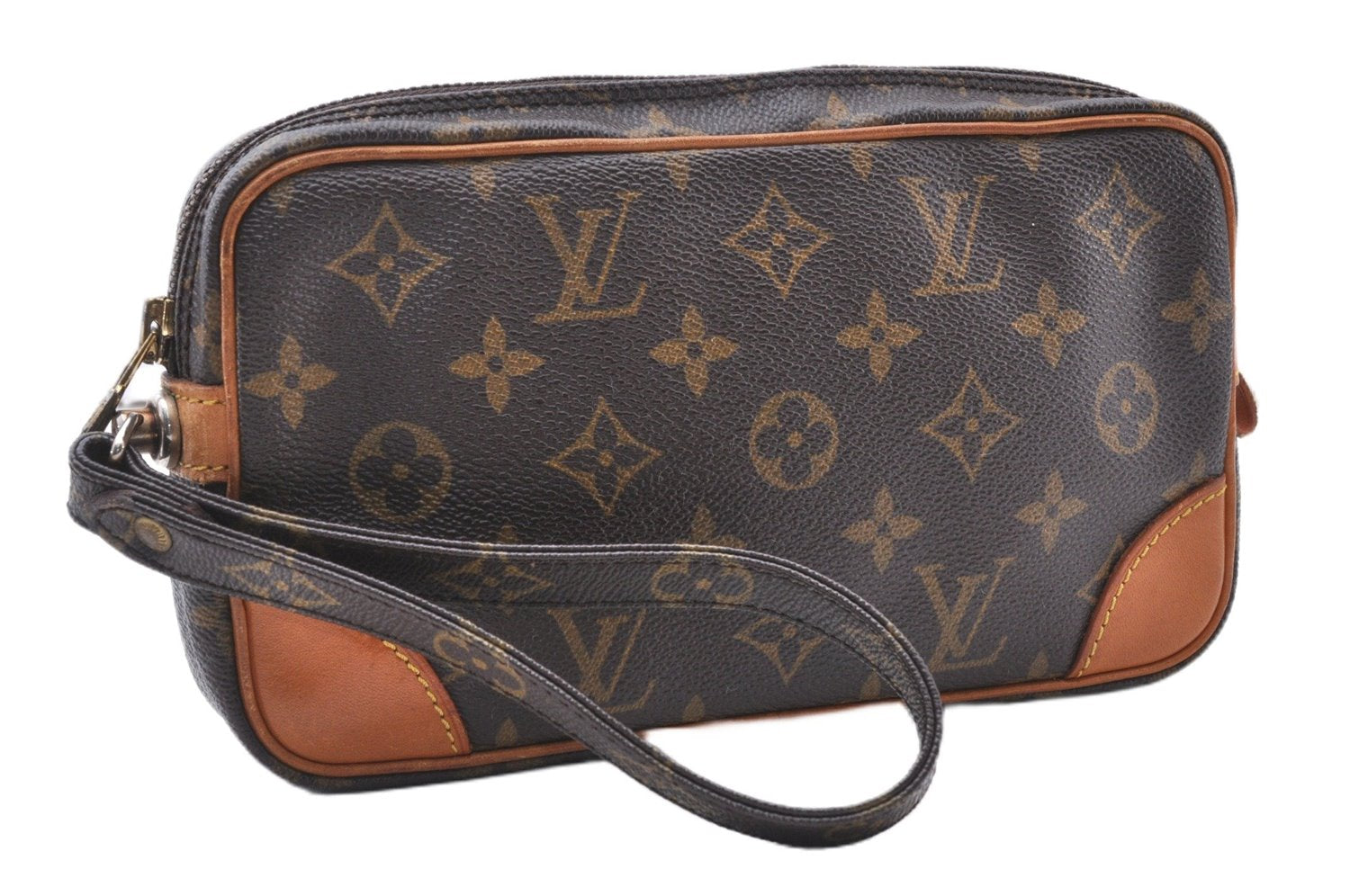 Authentic Louis Vuitton Monogram Marly Dragonne PM M51827 Clutch Hand Bag 3792F