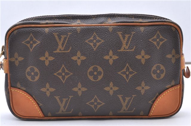Authentic Louis Vuitton Monogram Marly Dragonne PM M51827 Clutch Hand Bag 3792F