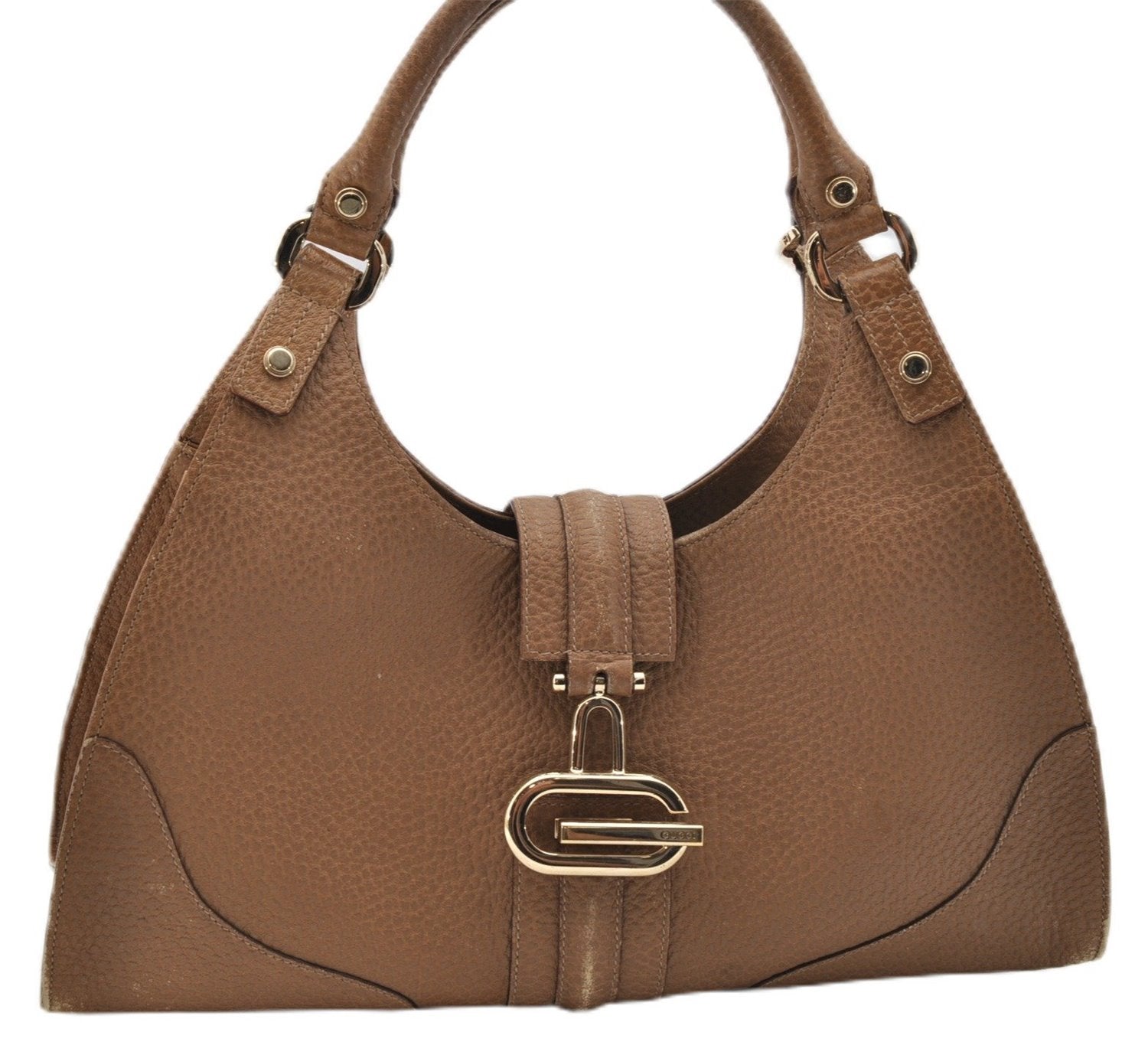 Authentic GUCCI Vintage Shoulder Hand Bag Purse Leather 130995 Brown 3793F