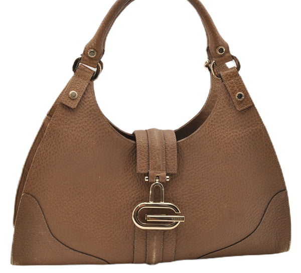 Authentic GUCCI Vintage Shoulder Hand Bag Purse Leather 130995 Brown 3793F