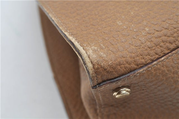 Authentic GUCCI Vintage Shoulder Hand Bag Purse Leather 130995 Brown 3793F