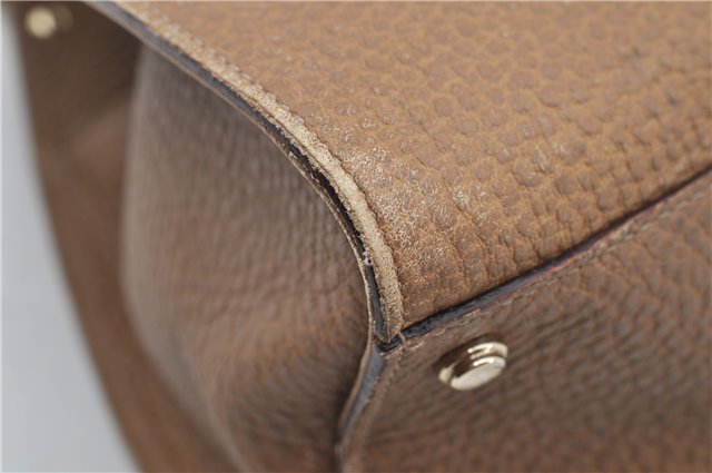 Authentic GUCCI Vintage Shoulder Hand Bag Purse Leather 130995 Brown 3793F