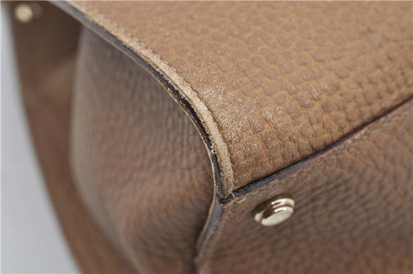 Authentic GUCCI Vintage Shoulder Hand Bag Purse Leather 130995 Brown 3793F