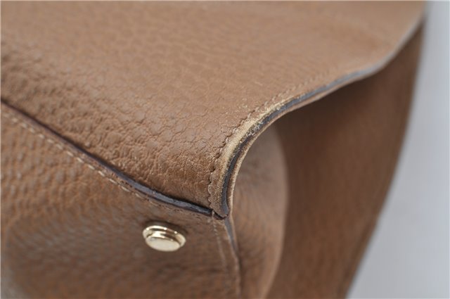 Authentic GUCCI Vintage Shoulder Hand Bag Purse Leather 130995 Brown 3793F