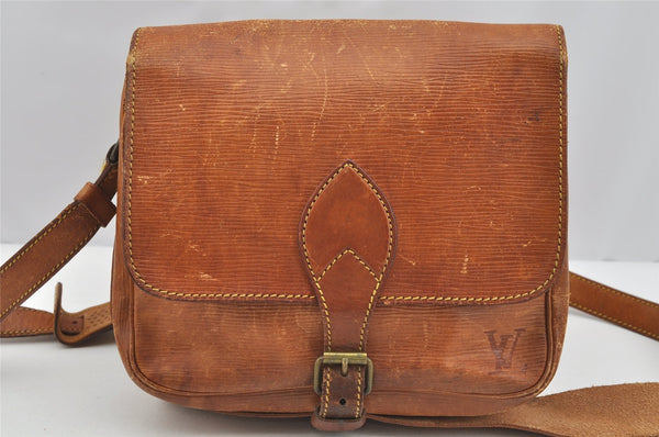 Authentic Louis Vuitton Epi Cartouchiere MM Shoulder Bag Beige M52246 Junk 3796I