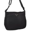 Authentic PRADA Nylon Tessuto Leather Shoulder Cross Body Bag Black 3798I