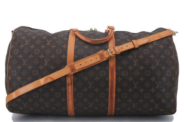 Auth Louis Vuitton Monogram Keepall Bandouliere 60 Boston Bag M41412 LV 3803D