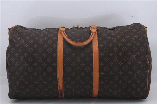 Auth Louis Vuitton Monogram Keepall Bandouliere 60 Boston Bag M41412 LV 3803D