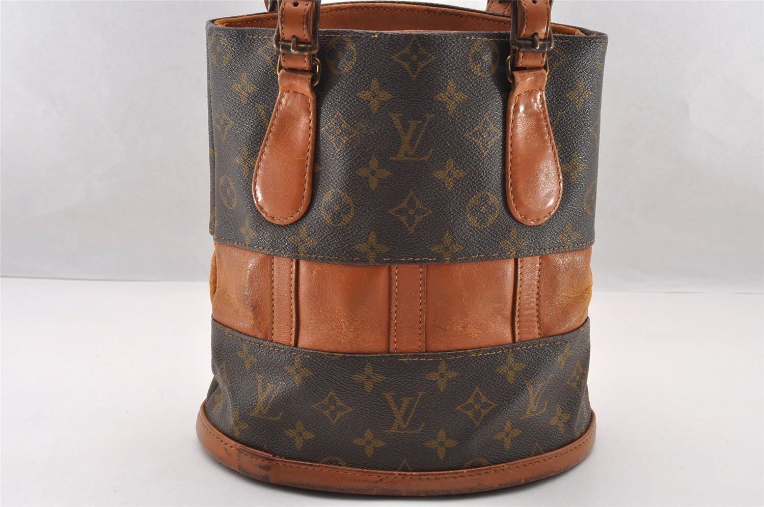 Authentic Louis Vuitton Monogram Bucket PM Shoulder Tote Bag USA Model LV 3804I