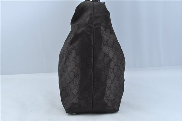 Authentic GUCCI Shoulder Travel Bag GG Nylon Leather 012038408 Brown 3810C