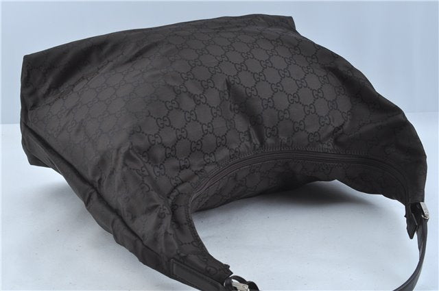 Authentic GUCCI Shoulder Travel Bag GG Nylon Leather 012038408 Brown 3810C