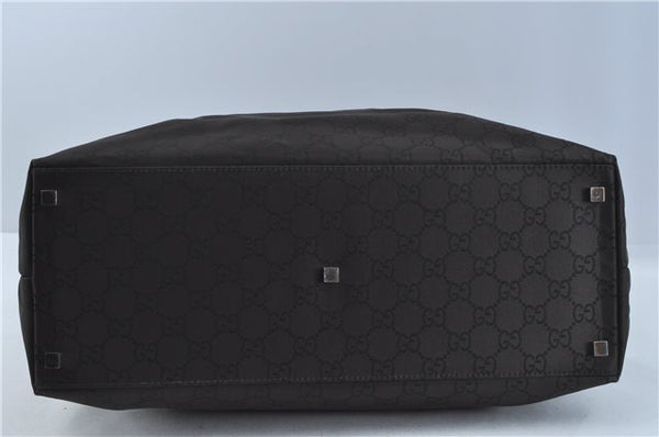 Authentic GUCCI Shoulder Travel Bag GG Nylon Leather 012038408 Brown 3810C