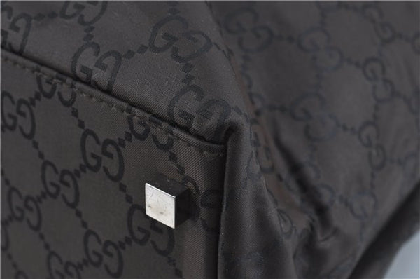 Authentic GUCCI Shoulder Travel Bag GG Nylon Leather 012038408 Brown 3810C