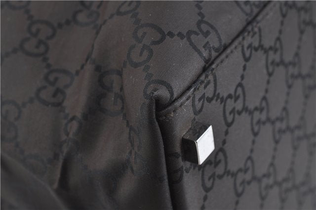 Authentic GUCCI Shoulder Travel Bag GG Nylon Leather 012038408 Brown 3810C