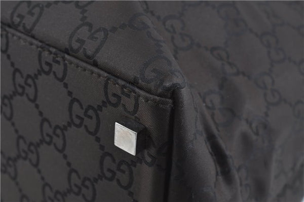 Authentic GUCCI Shoulder Travel Bag GG Nylon Leather 012038408 Brown 3810C