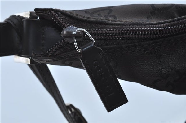 Authentic GUCCI Shoulder Travel Bag GG Nylon Leather 012038408 Brown 3810C