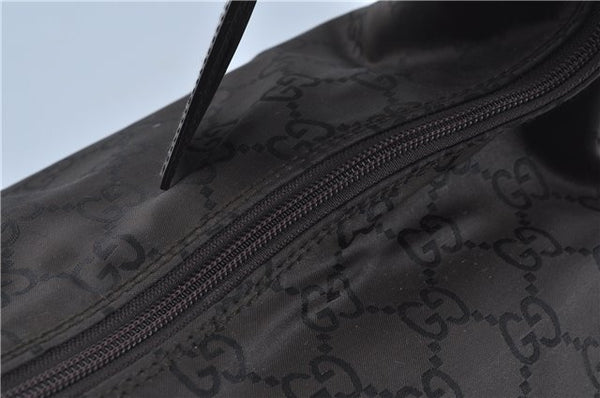 Authentic GUCCI Shoulder Travel Bag GG Nylon Leather 012038408 Brown 3810C