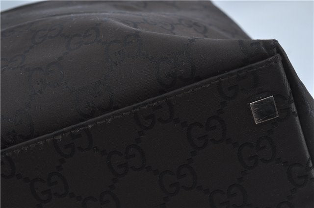 Authentic GUCCI Shoulder Travel Bag GG Nylon Leather 012038408 Brown 3810C