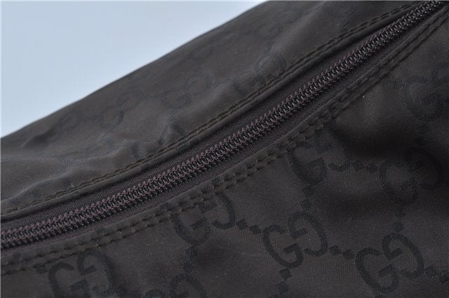 Authentic GUCCI Shoulder Travel Bag GG Nylon Leather 012038408 Brown 3810C