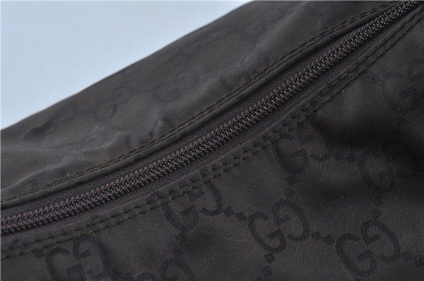 Authentic GUCCI Shoulder Travel Bag GG Nylon Leather 012038408 Brown 3810C