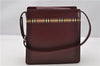 Authentic BURBERRY Vintage Nova Check Shoulder Bag Leather Bordeaux 3811F