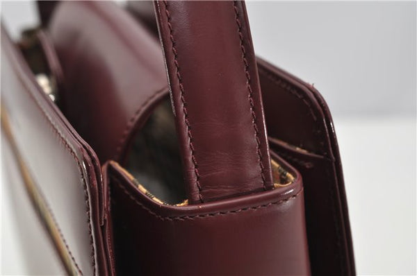 Authentic BURBERRY Vintage Nova Check Shoulder Bag Leather Bordeaux 3811F