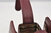 Authentic BURBERRY Vintage Nova Check Shoulder Bag Leather Bordeaux 3811F