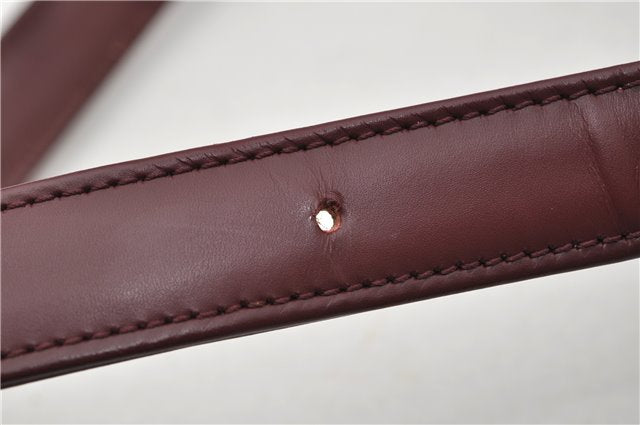 Authentic BURBERRY Vintage Nova Check Shoulder Bag Leather Bordeaux 3811F