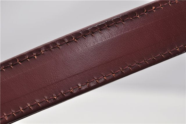 Authentic BURBERRY Vintage Nova Check Shoulder Bag Leather Bordeaux 3811F
