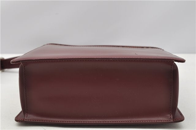 Authentic BURBERRY Vintage Nova Check Shoulder Bag Leather Bordeaux 3811F