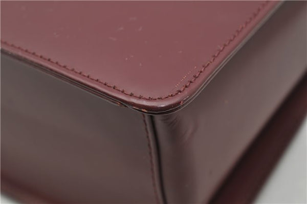 Authentic BURBERRY Vintage Nova Check Shoulder Bag Leather Bordeaux 3811F