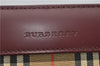 Authentic BURBERRY Vintage Nova Check Shoulder Bag Leather Bordeaux 3811F