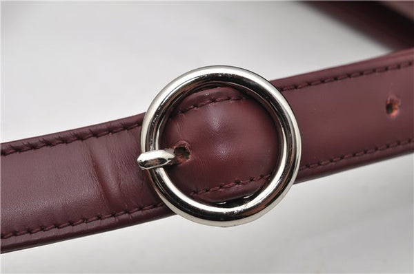 Authentic BURBERRY Vintage Nova Check Shoulder Bag Leather Bordeaux 3811F