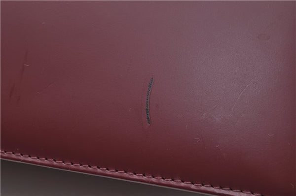 Authentic BURBERRY Vintage Nova Check Shoulder Bag Leather Bordeaux 3811F