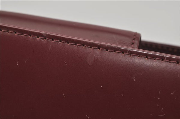 Authentic BURBERRY Vintage Nova Check Shoulder Bag Leather Bordeaux 3811F