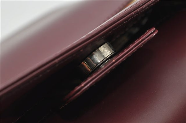 Authentic BURBERRY Vintage Nova Check Shoulder Bag Leather Bordeaux 3811F