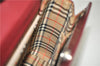 Authentic BURBERRY Vintage Nova Check Shoulder Bag Leather Bordeaux 3811F