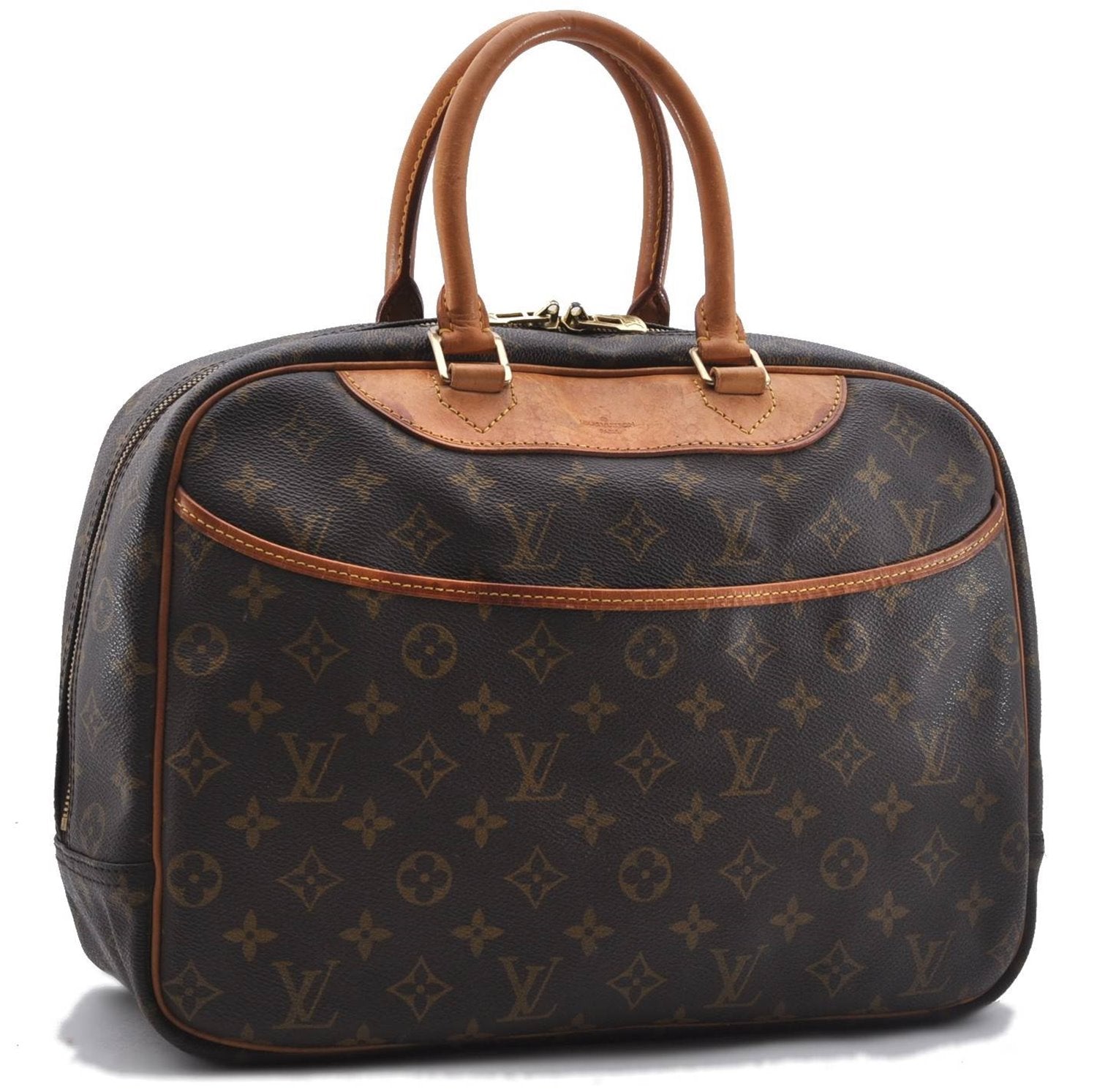 Authentic Louis Vuitton Monogram Deauville Hand Bag M47270 LV 3812D