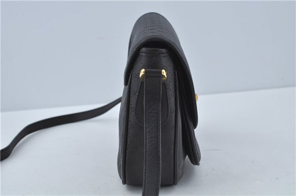 Authentic GUCCI Micro GG PVC Leather Shoulder Cross Body Bag Black Junk 3819C